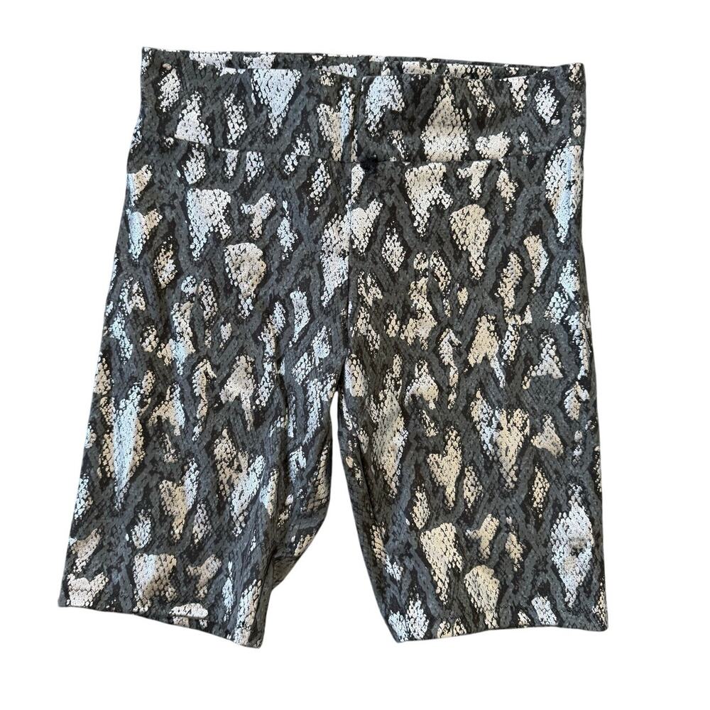 Handmade Bike Shorts in Silver Metallic Snake Print Size Medium